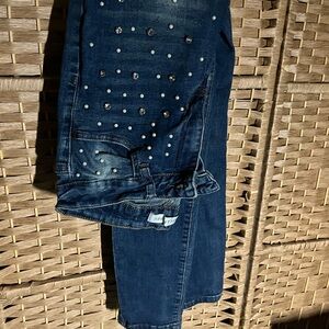 Women's Blue Jeans with Embellishments